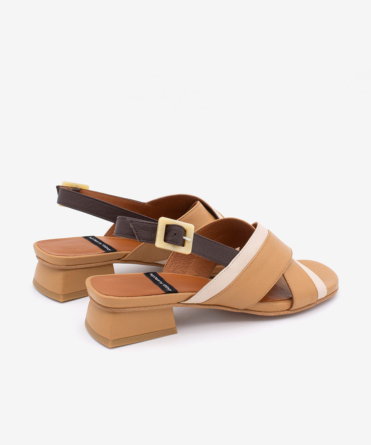 ESTELLE - Sandalia multicolor de tacón bajo de piel – Talla 37 – Ángel Alarcón