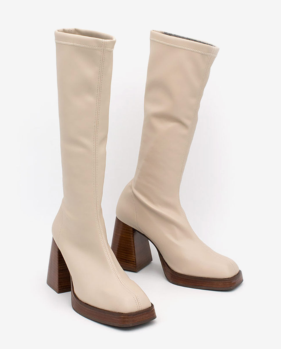 MANAGUA – Tacón geométrico alto – beige – Talla 38 – Ángel Alarcón