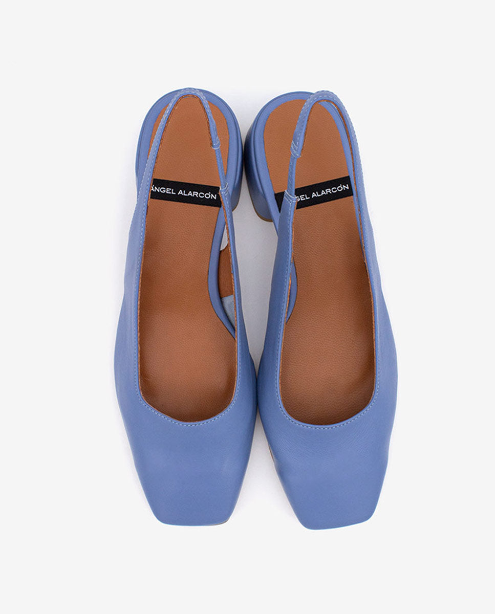 MANON - Zapatos de salón destalonados con tacón ancho de piel suave – Talla 37 – Ángel Alarcón