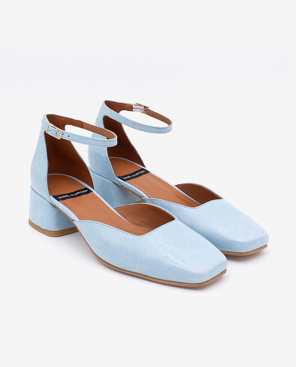 GABRIELLE - Zapato de tacón bajo con pulsera de piel – Talla 36 – Ángel Alarcón