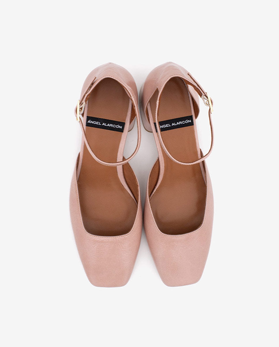 GABRIELLE - Zapato de tacón bajo con pulsera de piel – Talla 40 – Ángel Alarcón