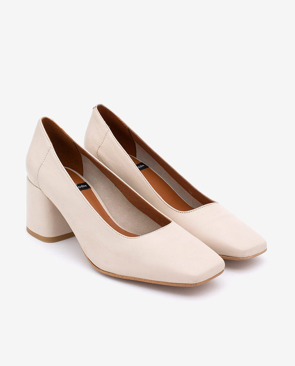 LUCIE - Zapatos de salón cómodos con tacón ancho de piel – Talla 35 – Ángel Alarcón