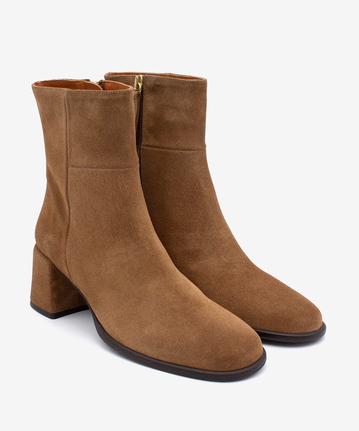 YTIMIA – Botín cómodo de mujer en serraje – camel – Talla 35 – Ángel Alarcón