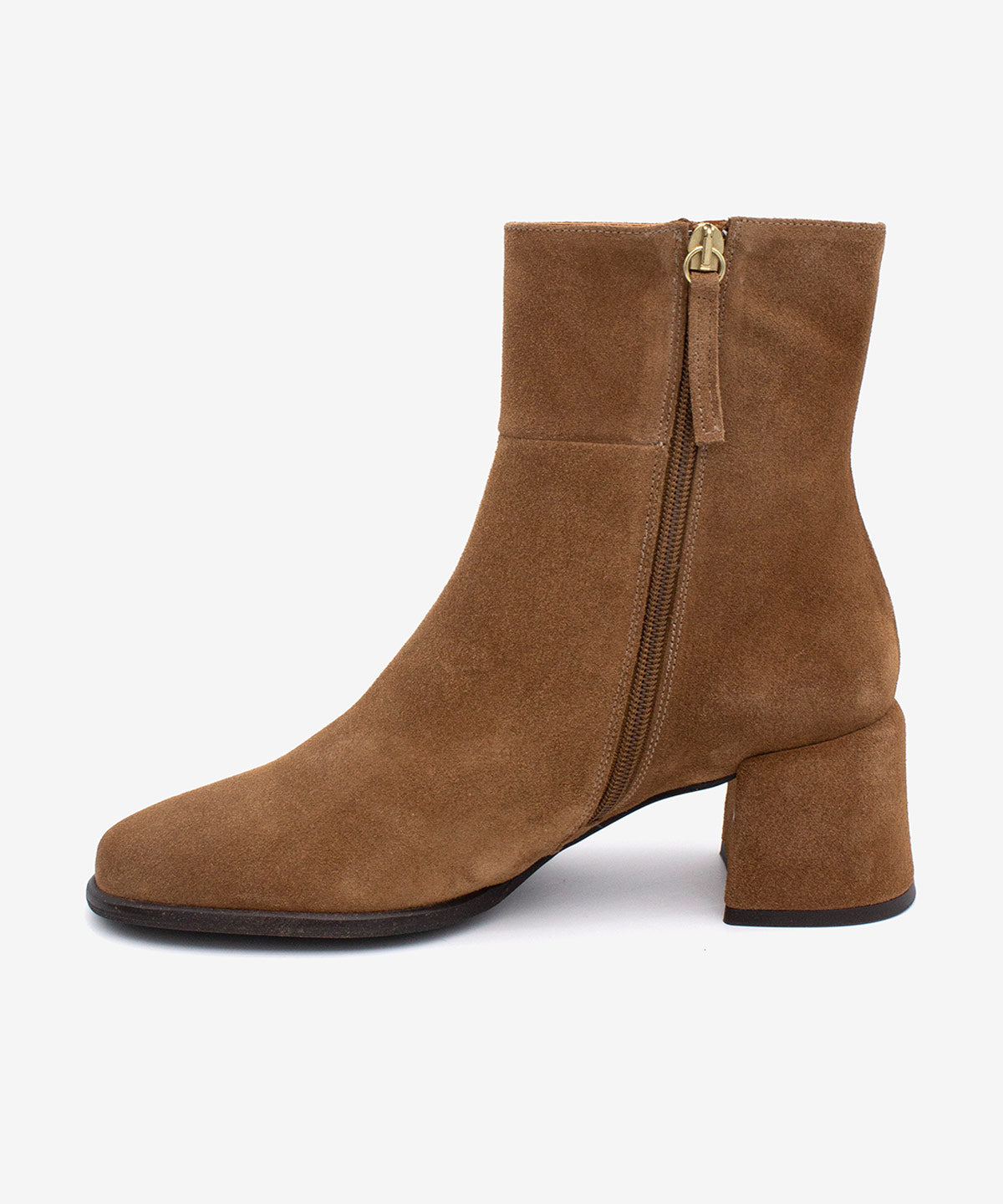 YTIMIA – Botín cómodo de mujer en serraje – camel – Talla 35 – Ángel Alarcón