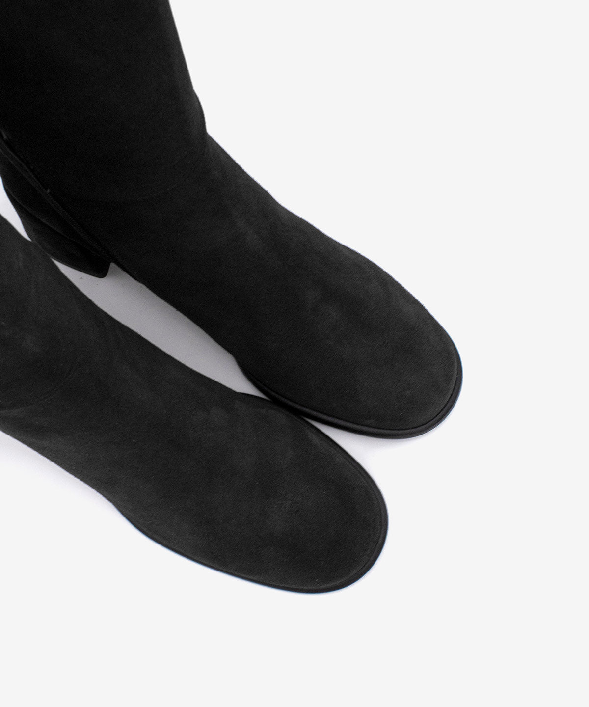 YTIA – Bota de caña alta con tacón bajo cómodo de serraje – negro – Talla 39 – Ángel Alarcón