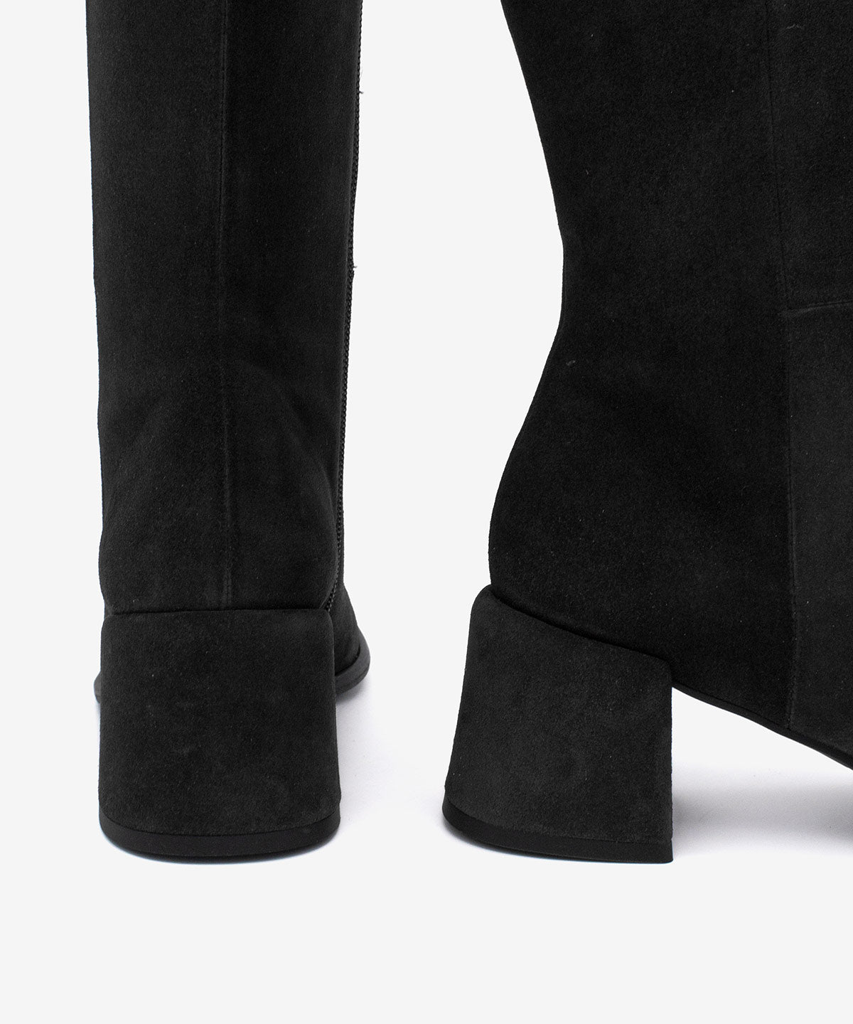 YTIA – Bota de caña alta con tacón bajo cómodo de serraje – negro – Talla 40 – Ángel Alarcón