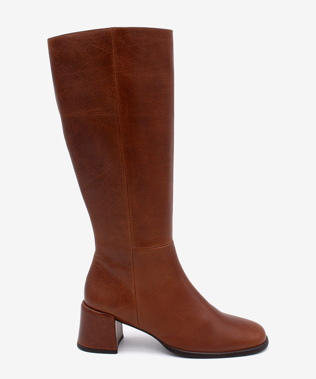 YTIA – Bota de caña alta con tacón bajo cómodo de piel natural – marrón – Talla 35 – Ángel Alarcón