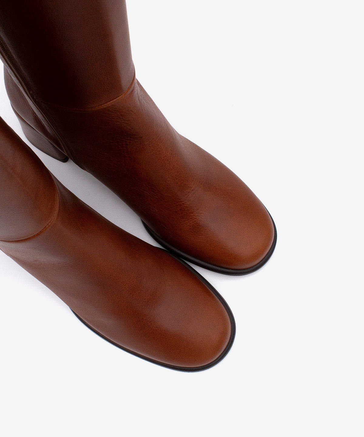 YTIA – Bota de caña alta con tacón bajo cómodo de piel natural – marrón – Talla 39 – Ángel Alarcón