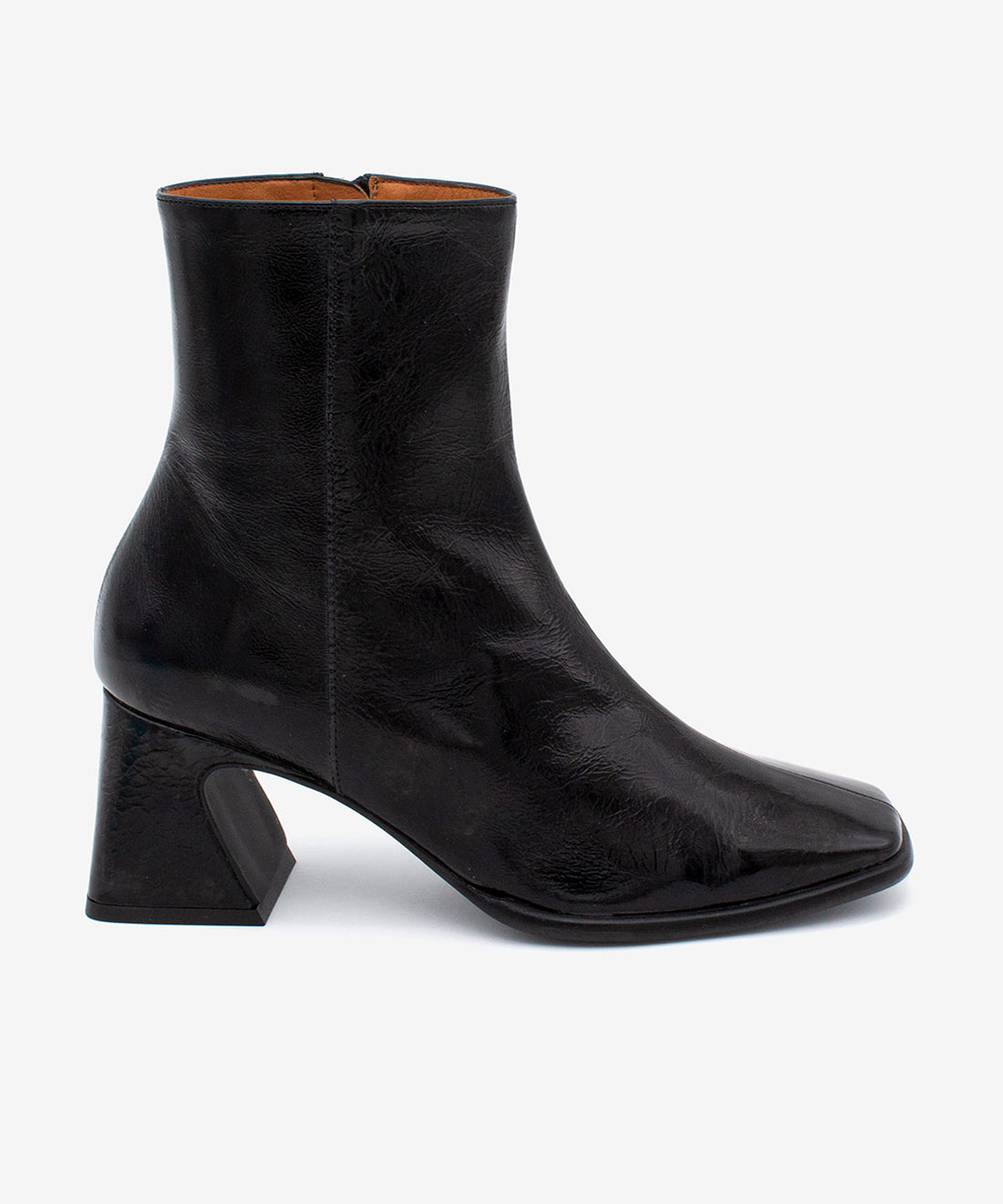 DREMIA – Botín de mujer con tacón ancho de piel brillante – negro – Talla 35 – Ángel Alarcón