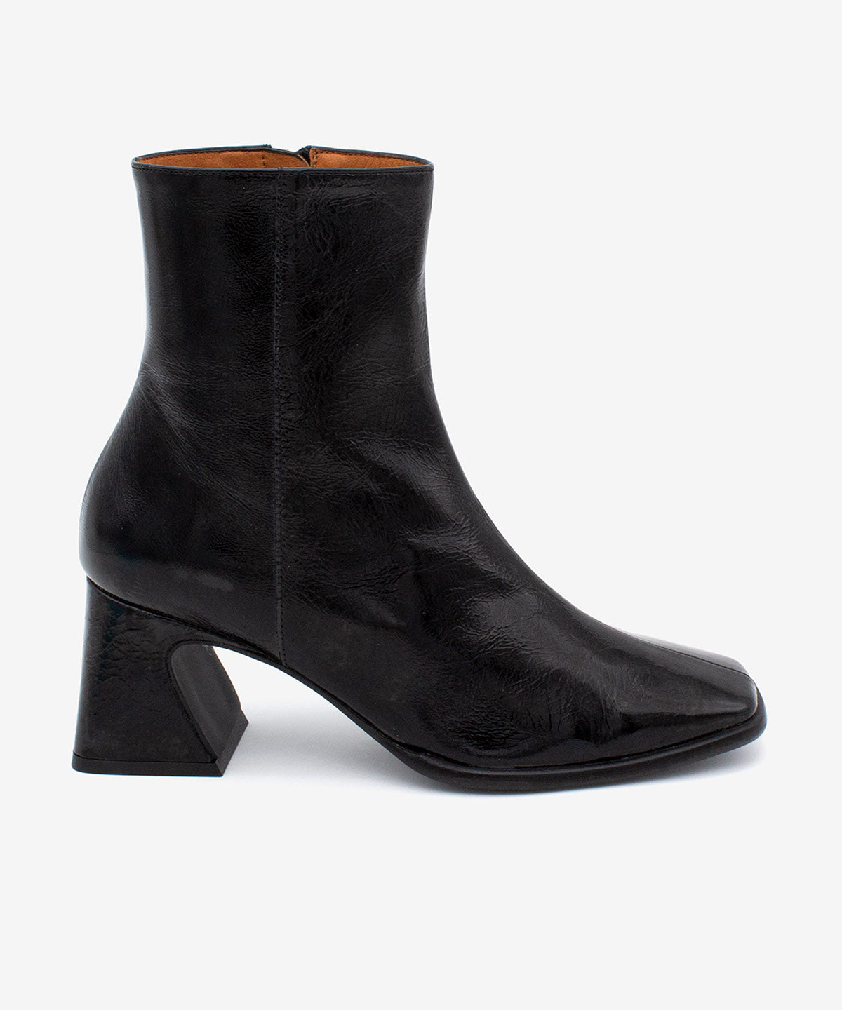 DREMIA – Botín de mujer con tacón ancho de piel brillante – negro – Talla 35 – Ángel Alarcón