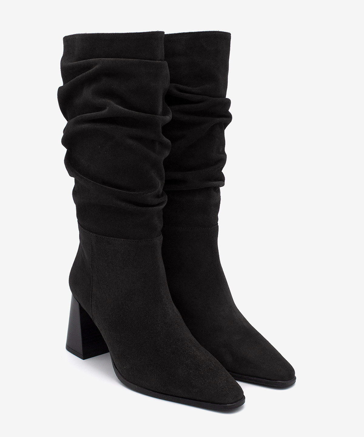TRIADAL – Bota de mujer con caña efecto arrugado de sereraje – negro – Talla 40 – Ángel Alarcón
