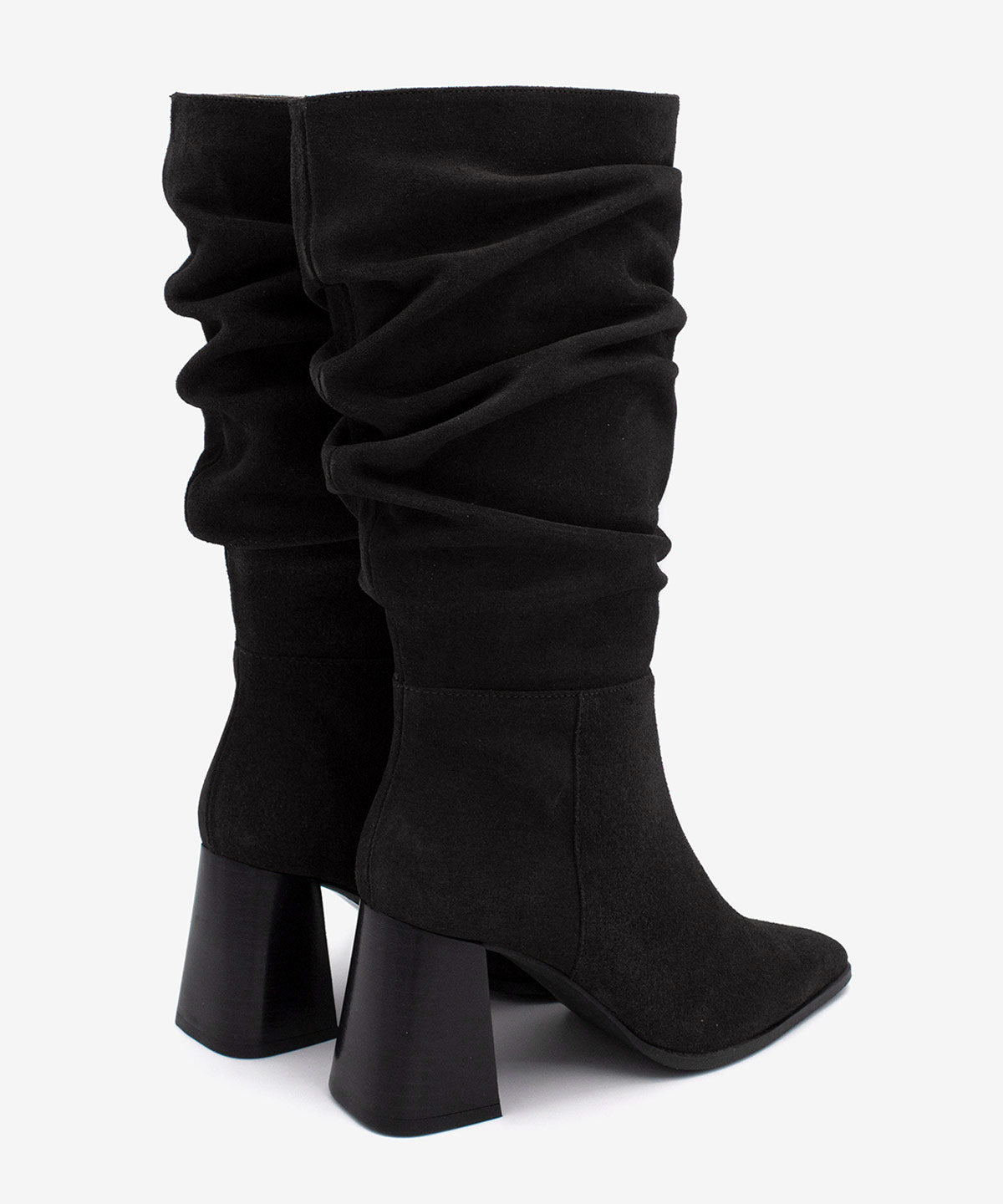 TRIADAL – Bota de mujer con caña efecto arrugado de sereraje – negro – Talla 40 – Ángel Alarcón