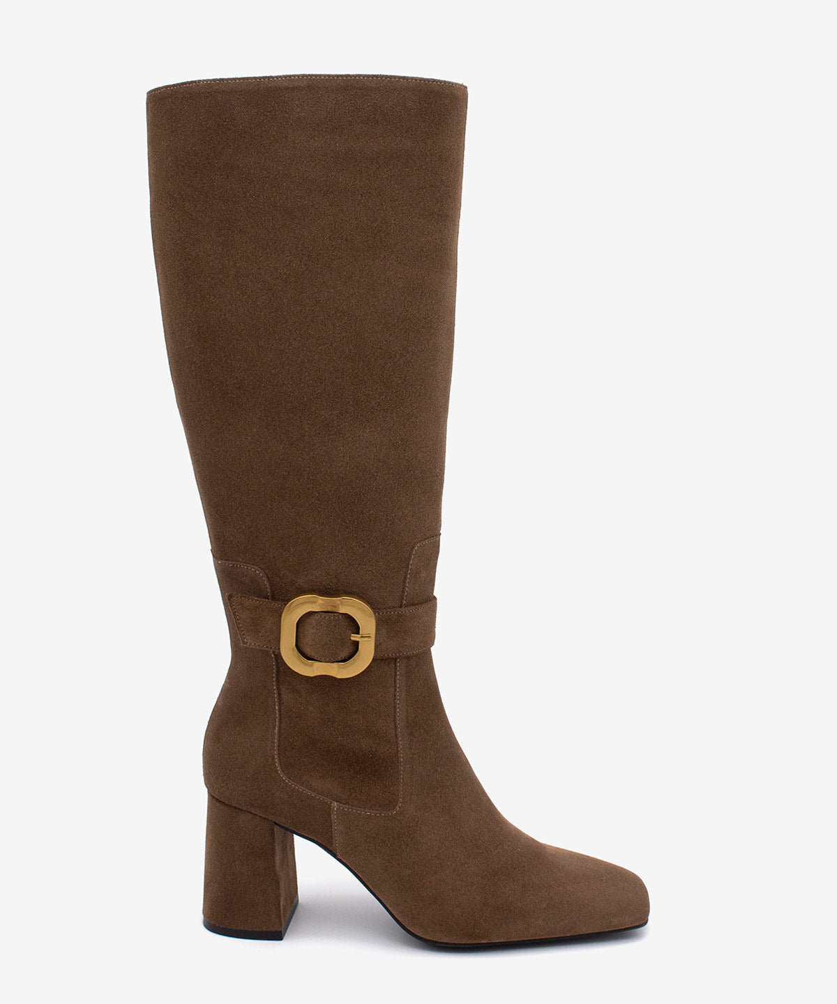 ELORA – Bota de mujer con tacón ancho de serraje – negro – Talla 35 – Ángel Alarcón