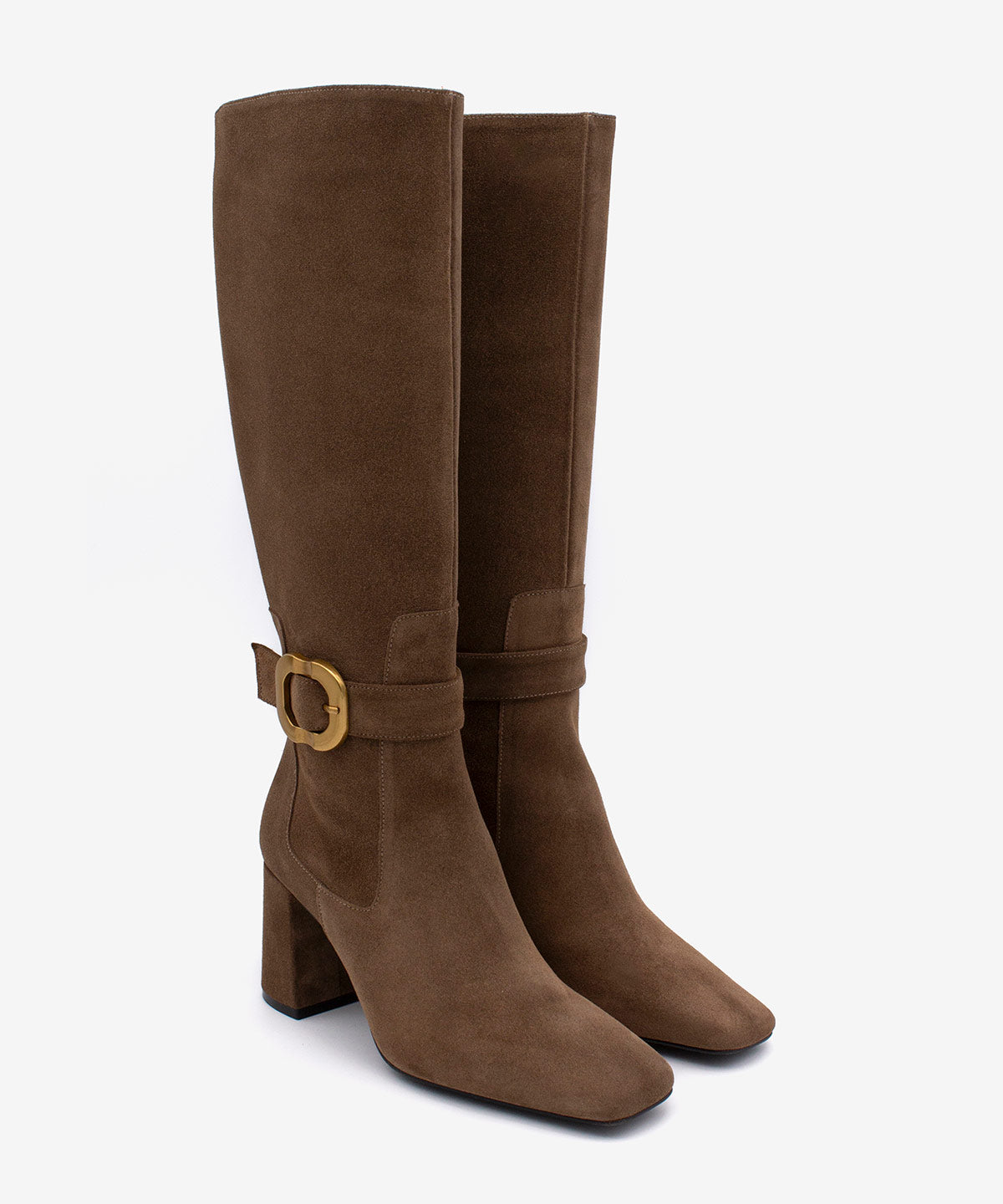 ELORA – Bota de mujer con tacón ancho de serraje – negro – Talla 36 – Ángel Alarcón
