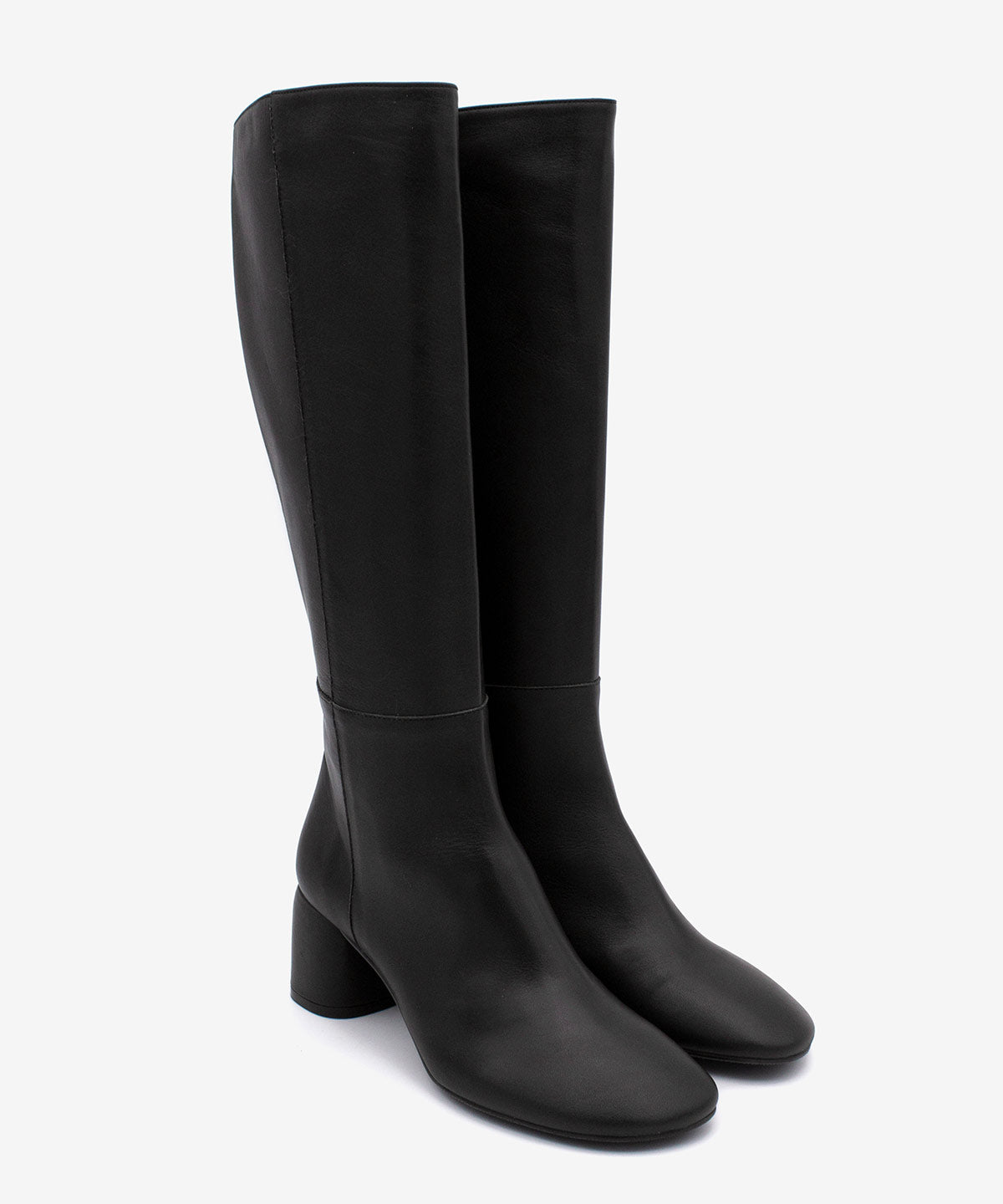 CHARLINE – Botín de mujer con tacón ancho y cremallera de piel suave – negro – Talla 39 – Ángel Alarcón