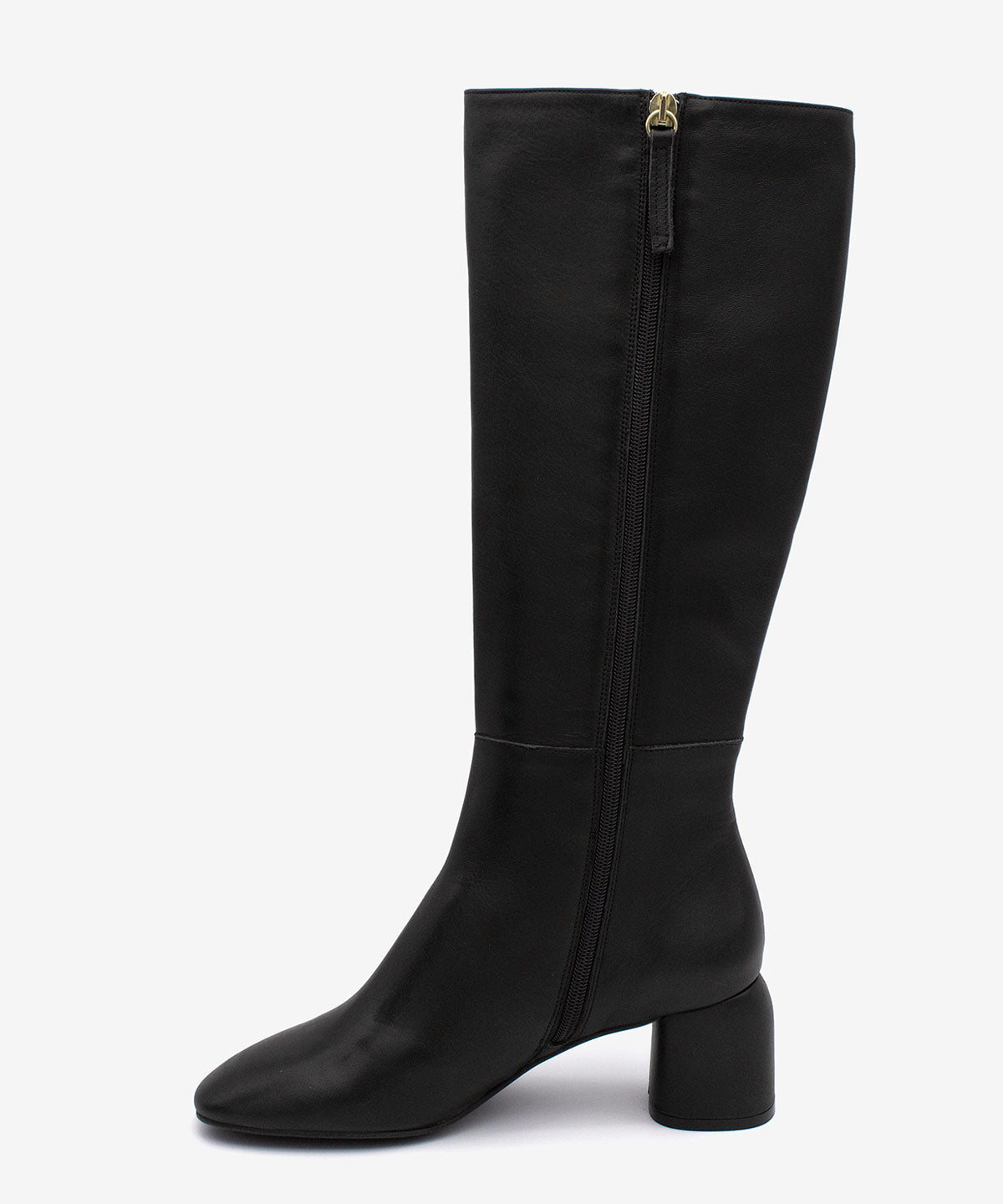 CHARLINE – Botín de mujer con tacón ancho y cremallera de piel suave – negro – Talla 40 – Ángel Alarcón