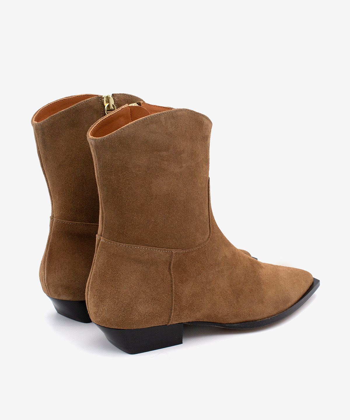 LAURIE – Botín de mujer tipo cowboy con cremallera interna de serraje – camel – Talla 37 – Ángel Alarcón