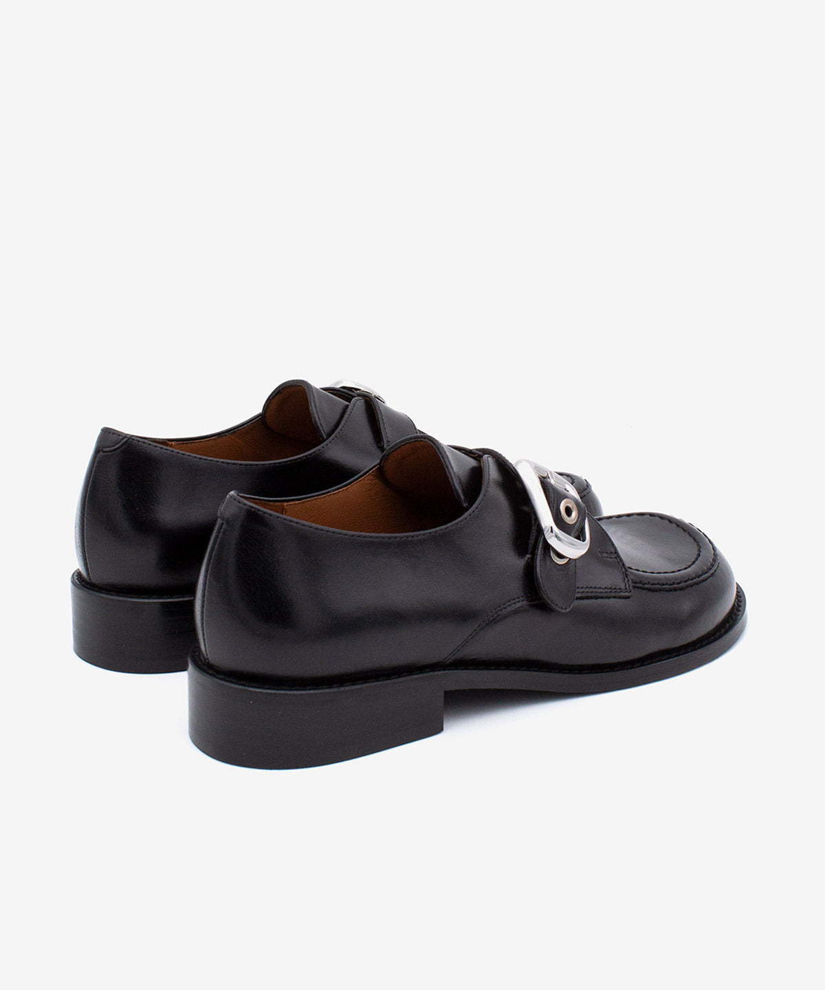GISELLE - Mocasín de tacón bajo con hebilla oversized de piel lisa - Zapatos Negros - Zapatos de mujer Ángel Alarcón - Women Shoes 2026