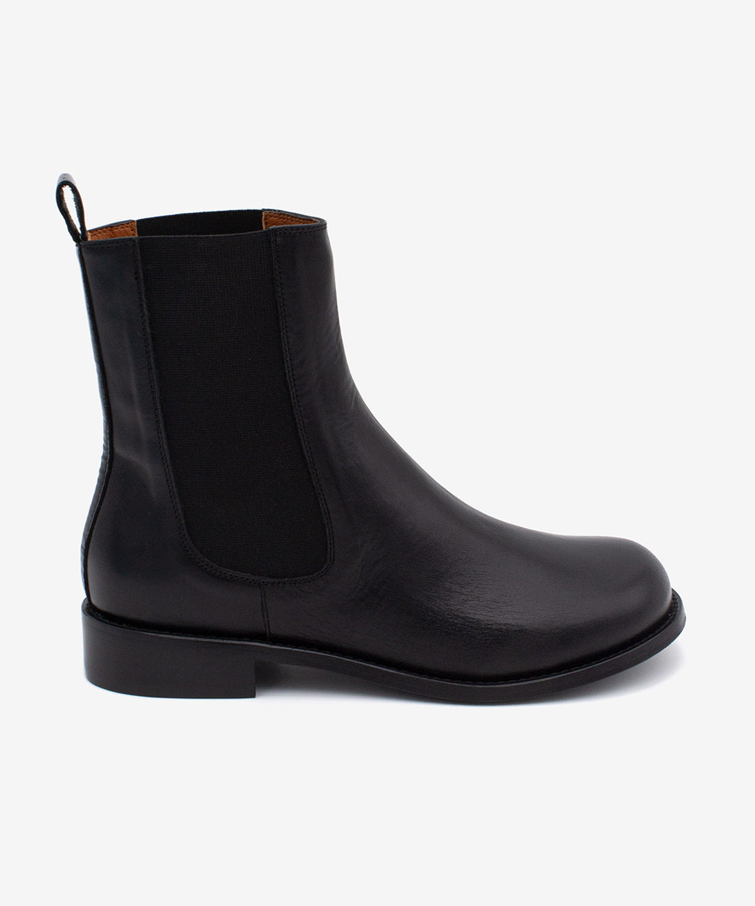 LYANA – Botín de mujer tipo Chelsea con elásticos laterales de piel con brillo – negro – Talla 35 – Ángel Alarcón