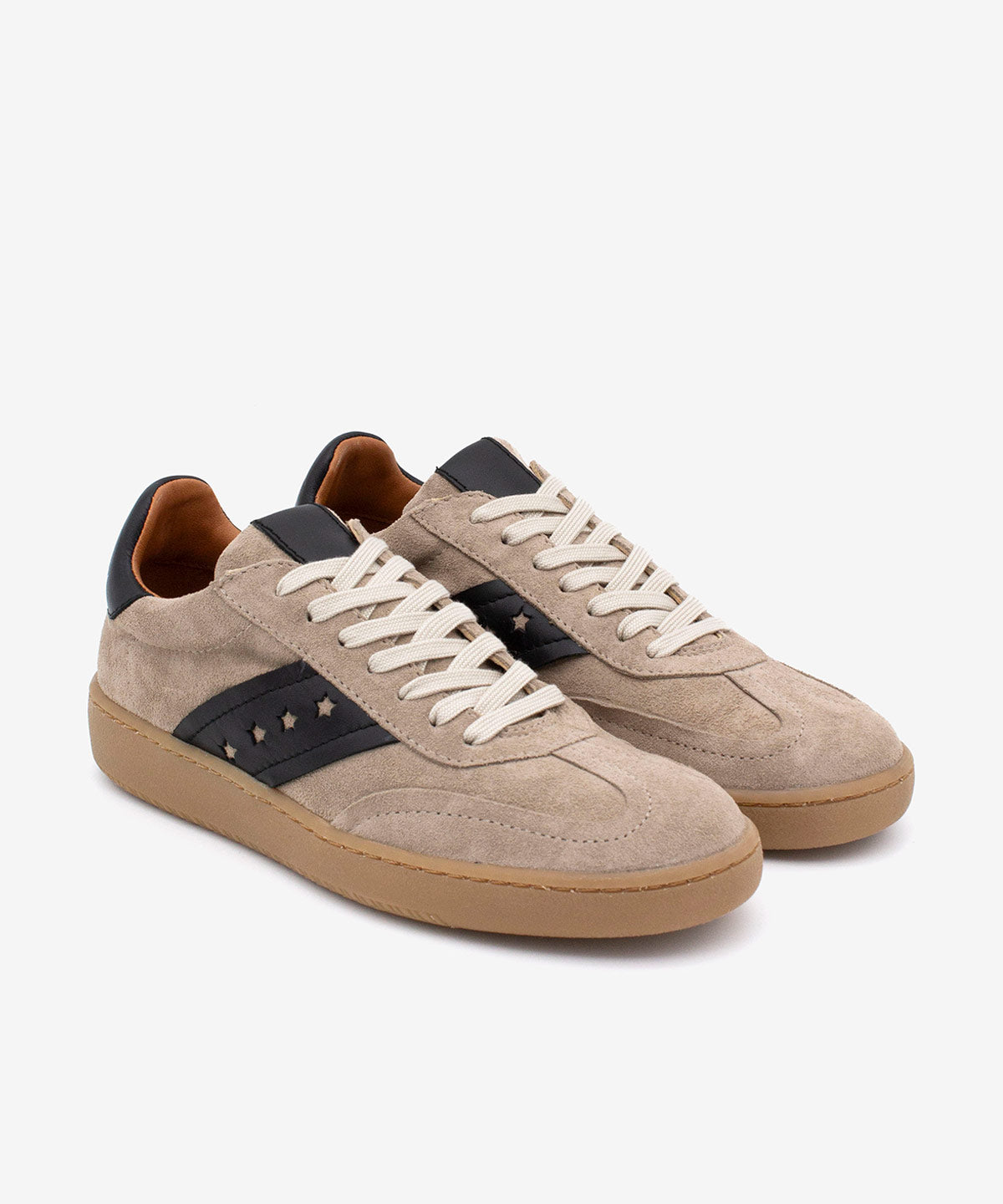 DEBORAH - Sneakers de mujer retro elegantes de serraje – negro – Talla 36 – Ángel Alarcón