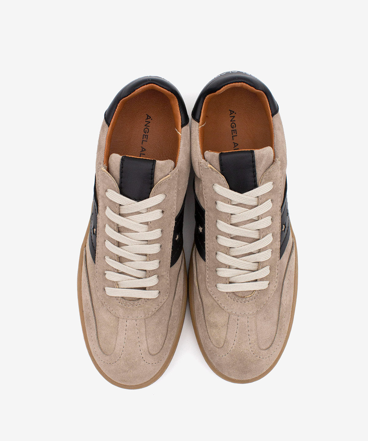 DEBORAH - Sneakers de mujer retro elegantes de serraje – negro – Talla 38 – Ángel Alarcón