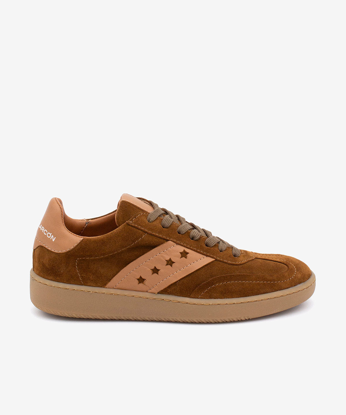 DEBORAH - Sneakers de mujer retro elegantes de serraje – camel – Talla 35 – Ángel Alarcón