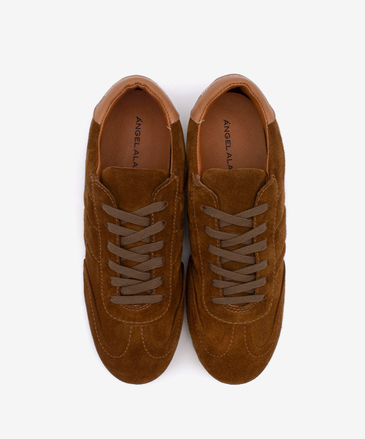 KESIA - Sneakers de mujer cómodos y elegantes de serraje – camel – Talla 40 – Ángel Alarcón
