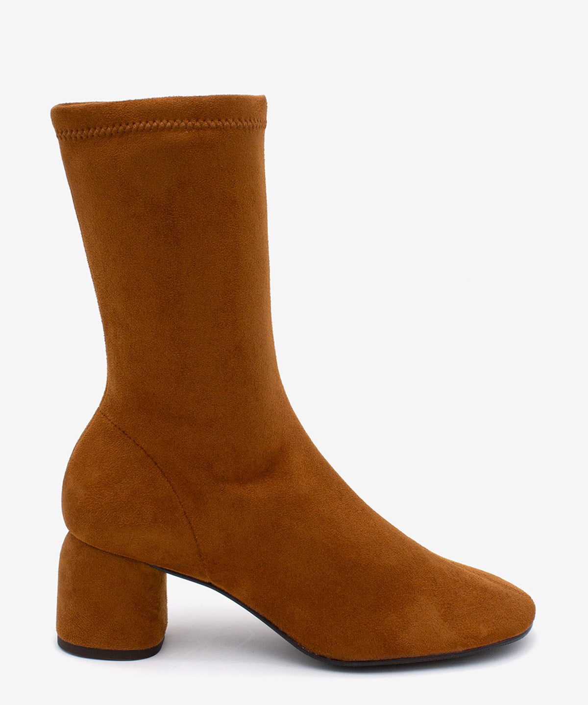 MADEL – Bota de mujer tipo calcetín de caña baja en elástico anteado – marrón – Talla 36 – Ángel Alarcón