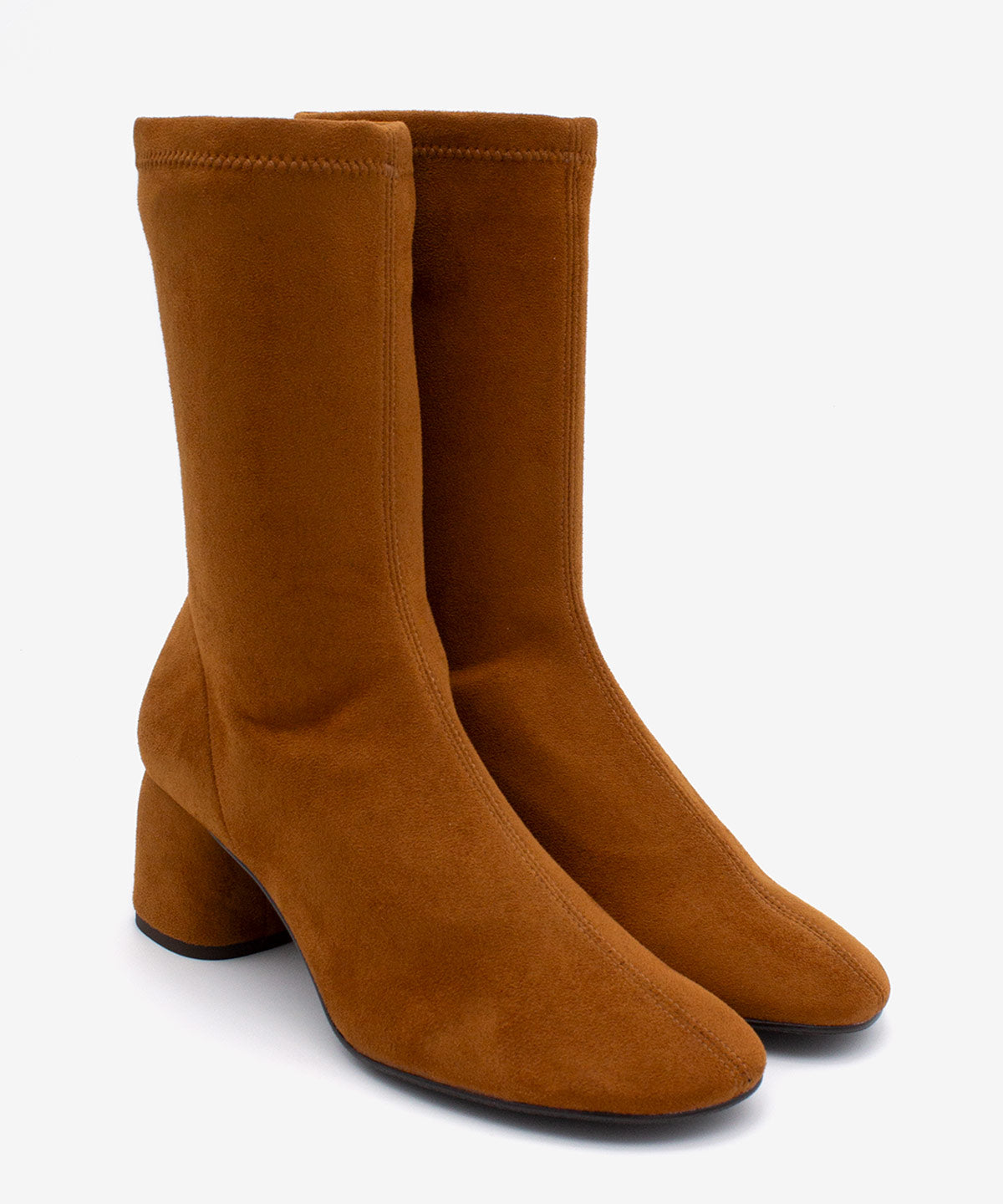 MADEL – Bota de mujer tipo calcetín de caña baja en elástico anteado – marrón – Talla 36 – Ángel Alarcón