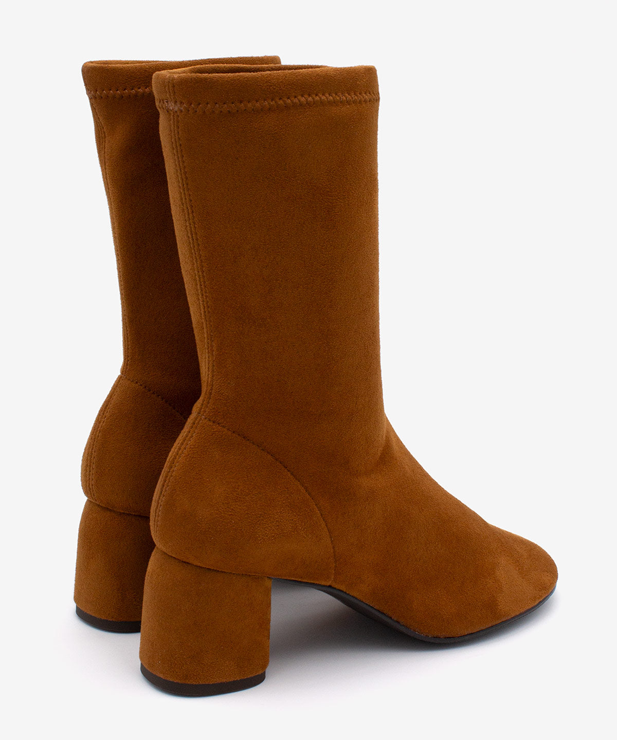 MADEL – Bota de mujer tipo calcetín de caña baja en elástico anteado – marrón – Talla 36 – Ángel Alarcón