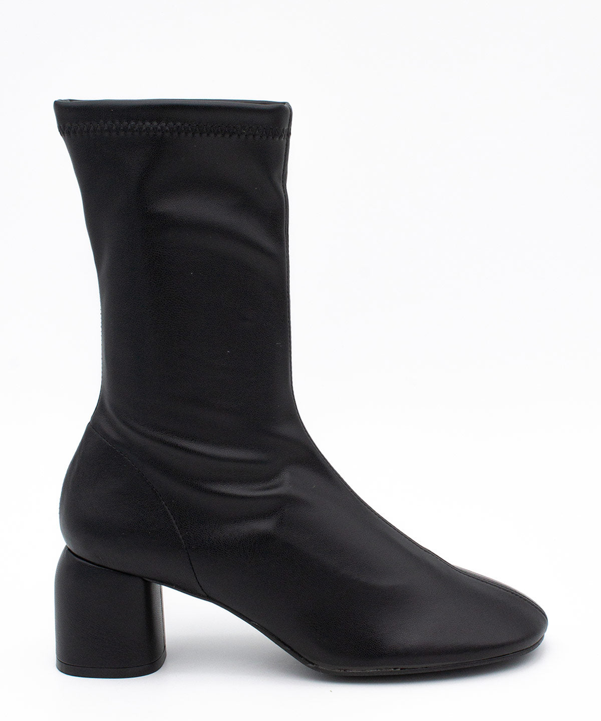 MADEL – Bota de mujer tipo calcetín de caña baja en elástico brillante – negro – Talla 38 – Ángel Alarcón