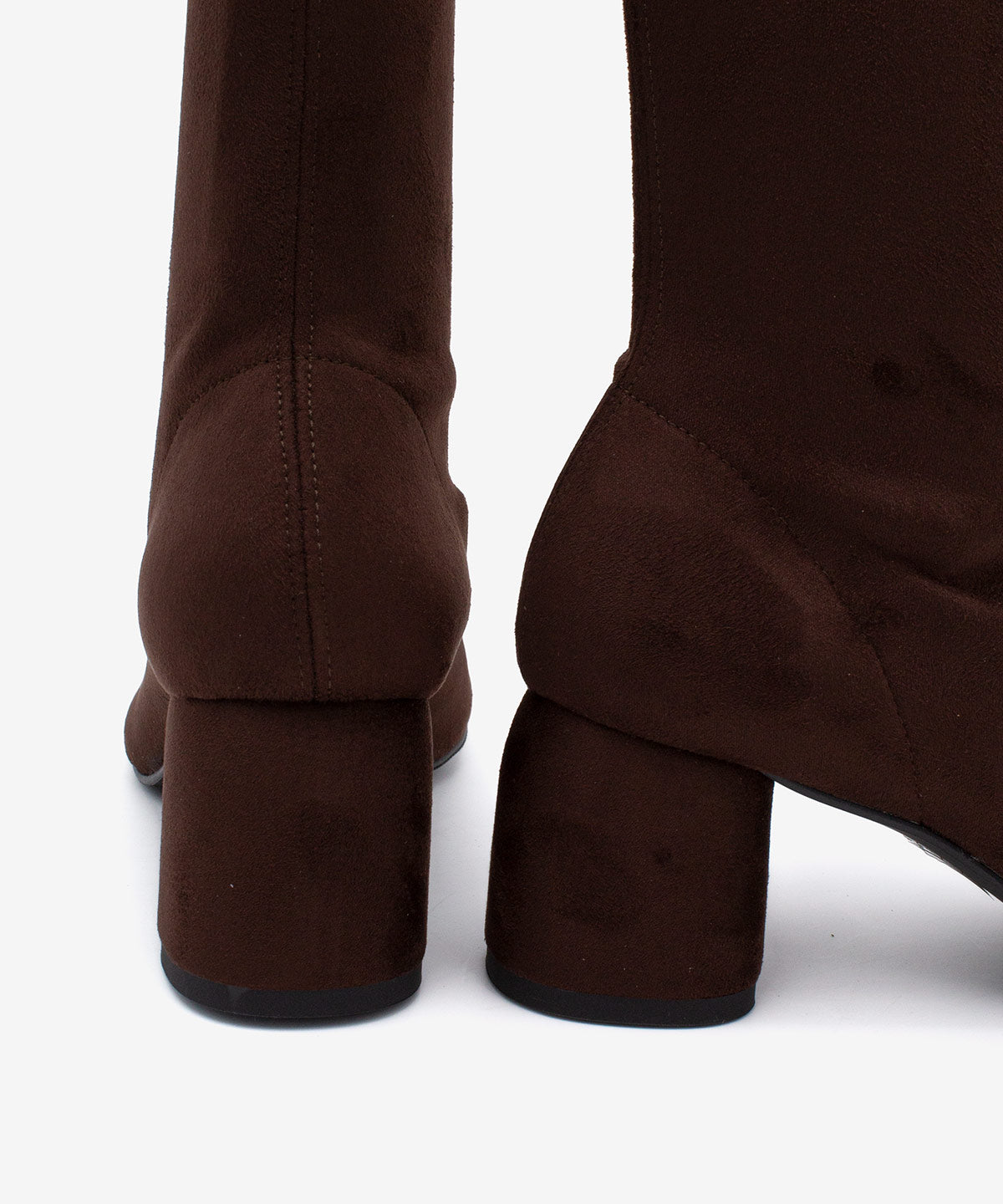 MADEL – Bota de mujer tipo calcetín de caña baja en elástico anteado – marrón oscuro – Talla 39 – Ángel Alarcón