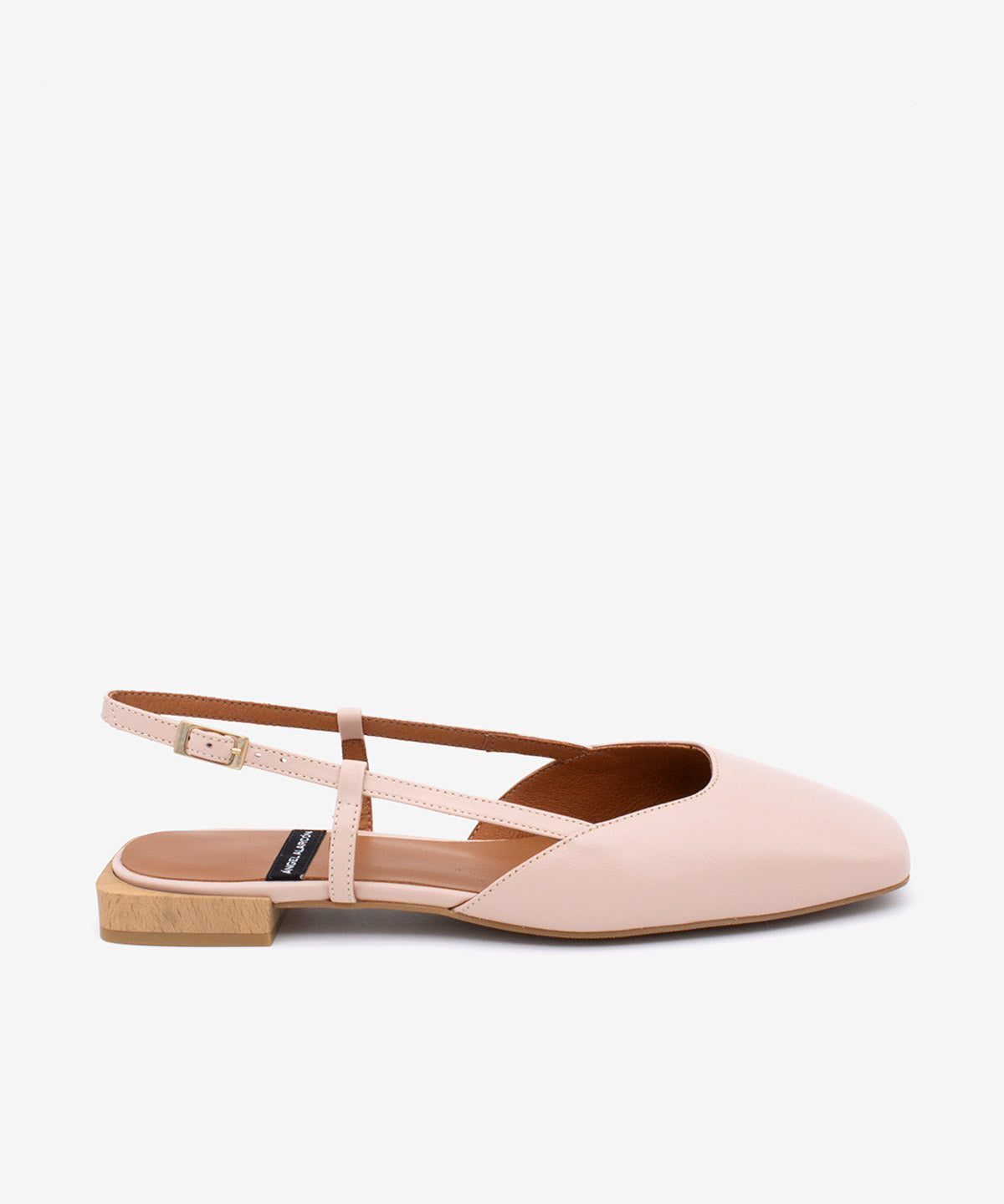 GIADA – Bailarina destalonada con tacón plano cuadrado – rosa – Talla 38 – Ángel Alarcón