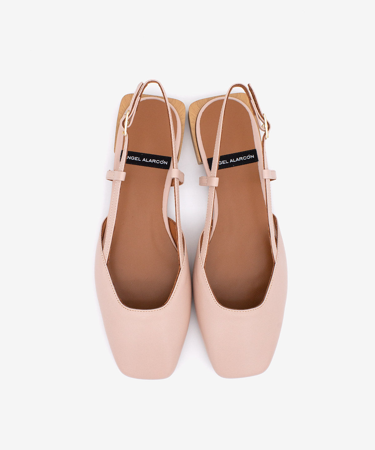 GIADA – Bailarina destalonada con tacón plano cuadrado – rosa – Talla 39 – Ángel Alarcón