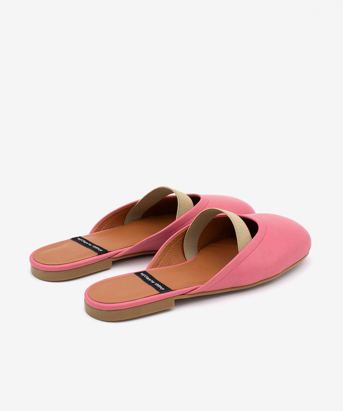 DELIA – Zueco plano destalonado de mujer con cierre elástico de piel suave – rosa – Talla 37 – Ángel Alarcón