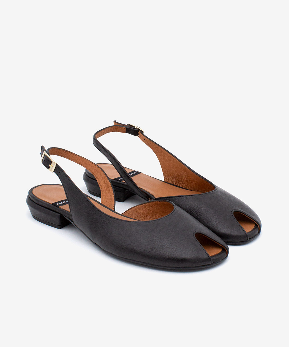 MATILDE – Bailarina destalonada peep toe de piel grano suave - Zapatos Negros - Zapatos de mujer Ángel Alarcón - Women Shoes 2026