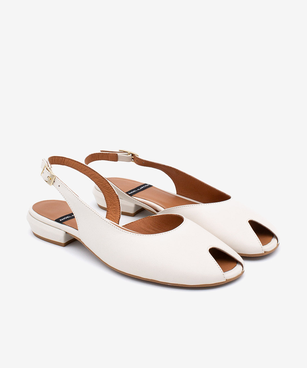 MATILDE – Bailarina destalonada peep toe de piel grano suave - Zapatos Negros - Zapatos de mujer Ángel Alarcón - Women Shoes 2026