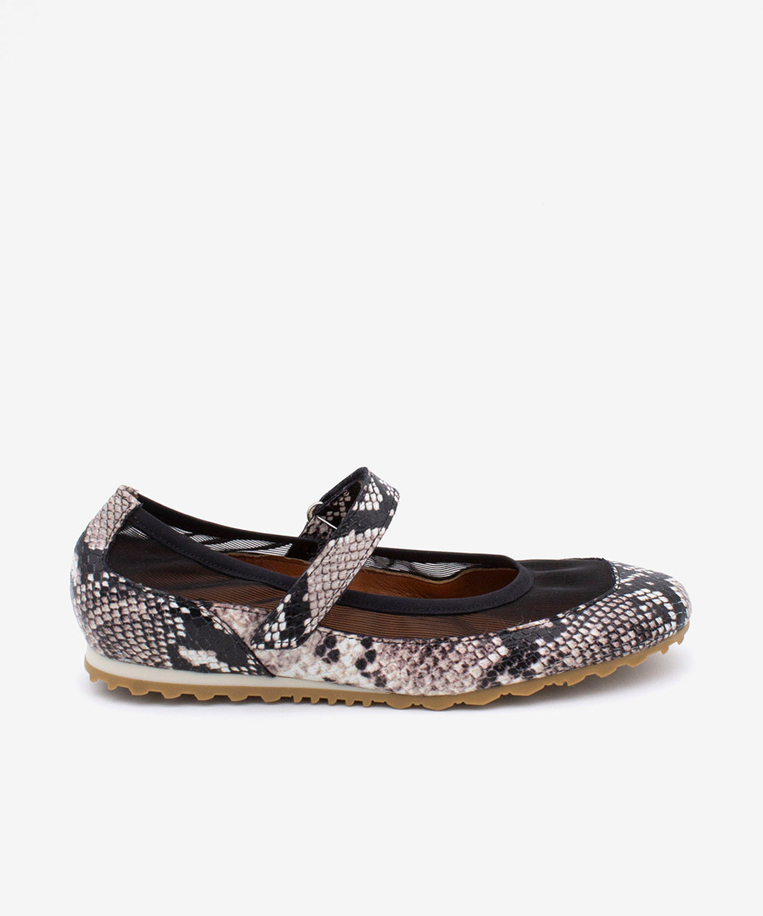 GINNA – Merceditas sneakerinas modernas y cómodas de piel print snake – negro – Talla 35 – Ángel Alarcón