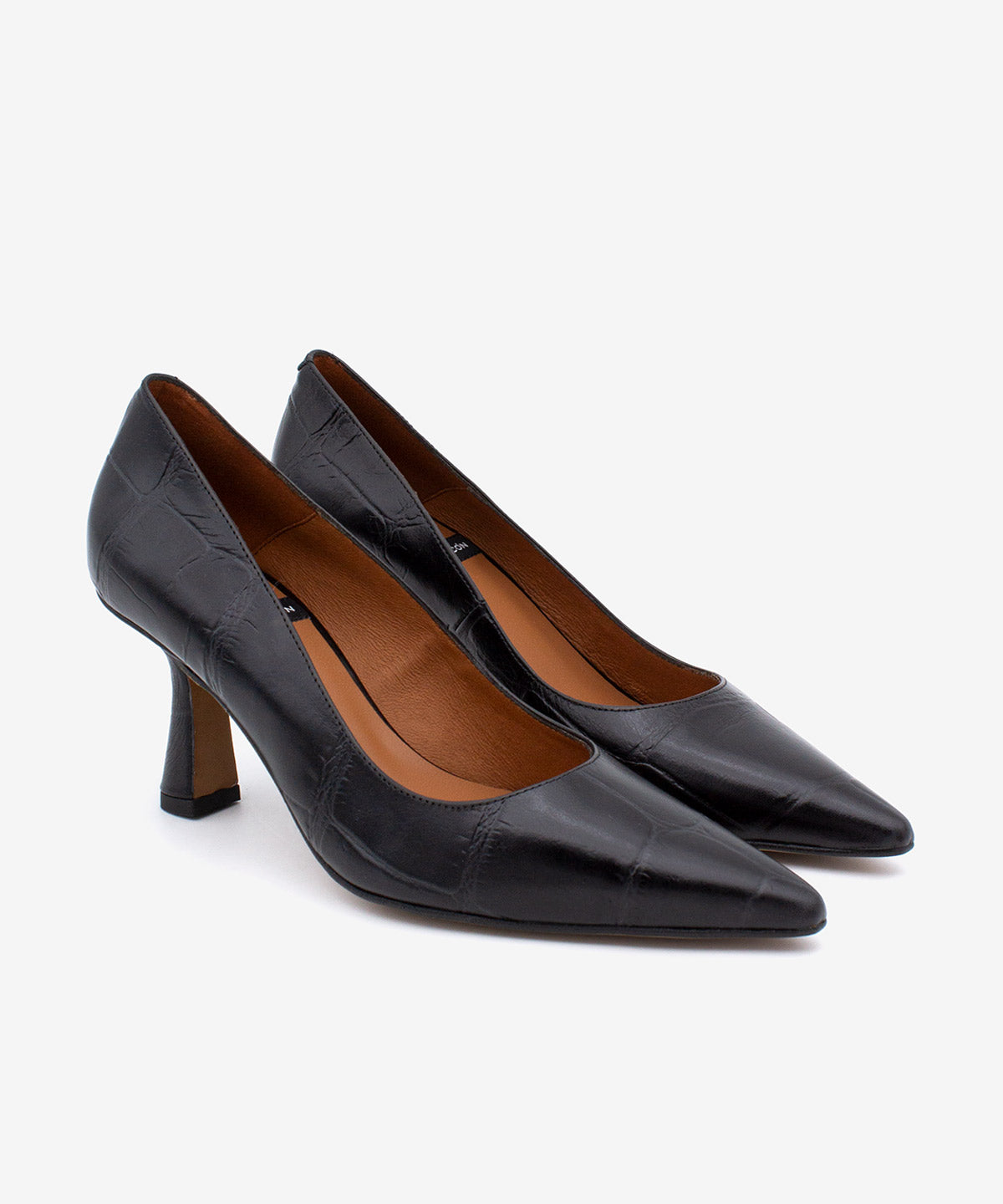 ELEANOR - Zapato de salón de tacón alto de piel print croco - Zapatos Negros - Zapatos de mujer Ángel Alarcón - Women Shoes 2026