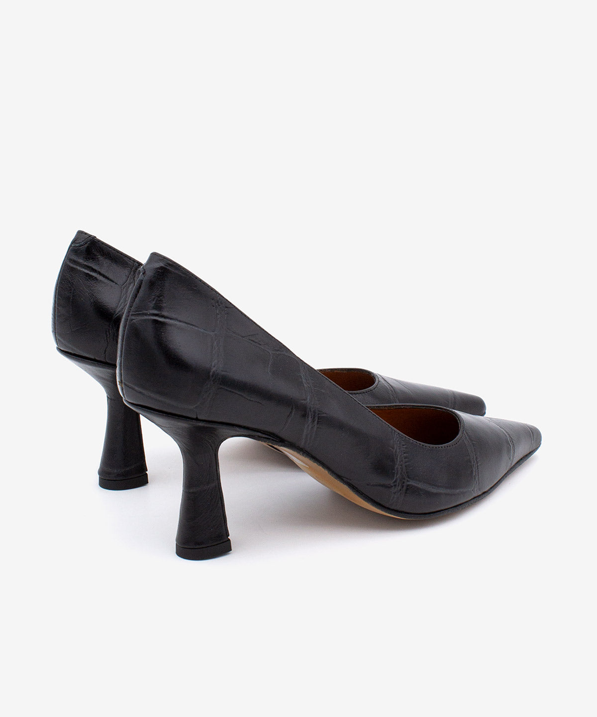 ELEANOR - Zapato de salón de tacón alto de piel print croco - Zapatos Negros - Zapatos de mujer Ángel Alarcón - Women Shoes 2026