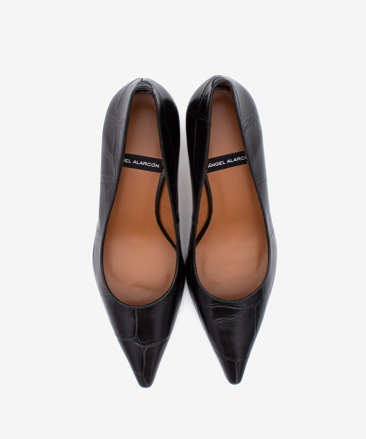 ELEANOR - Zapato de salón de tacón alto de piel print croco - Zapatos Negros - Zapatos de mujer Ángel Alarcón - Women Shoes 2026