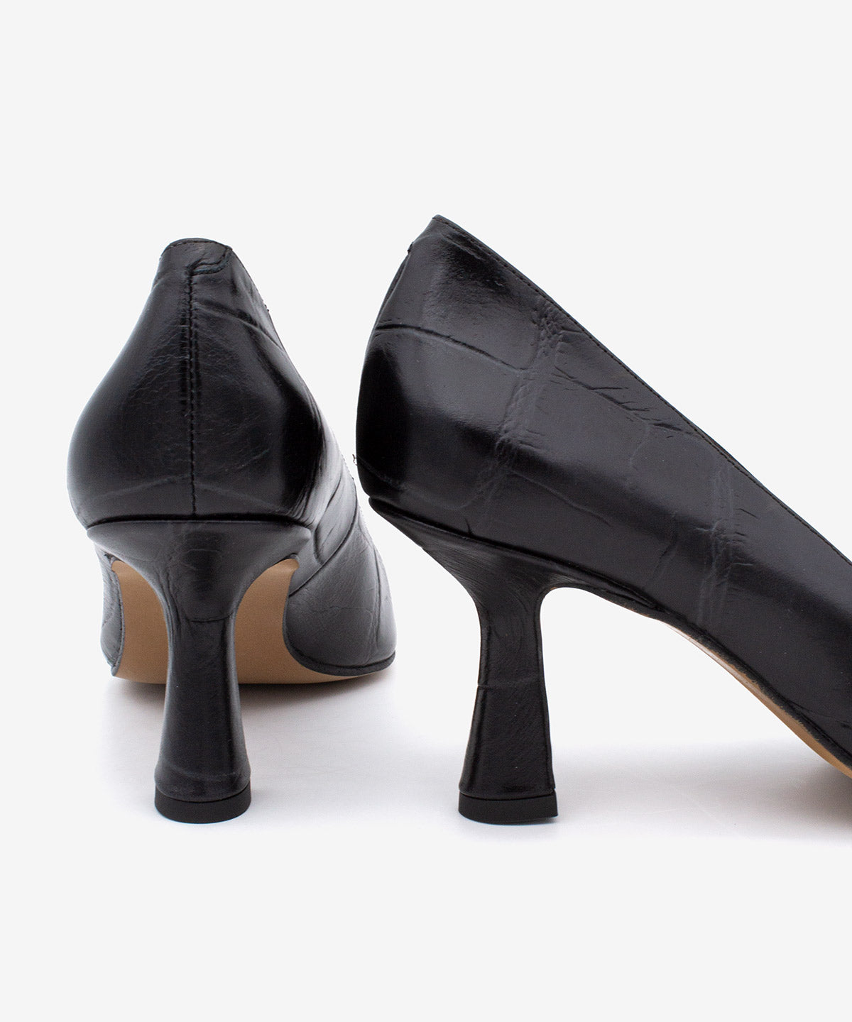 ELEANOR - Zapato de salón de tacón alto de piel print croco - Zapatos Negros - Zapatos de mujer Ángel Alarcón - Women Shoes 2026
