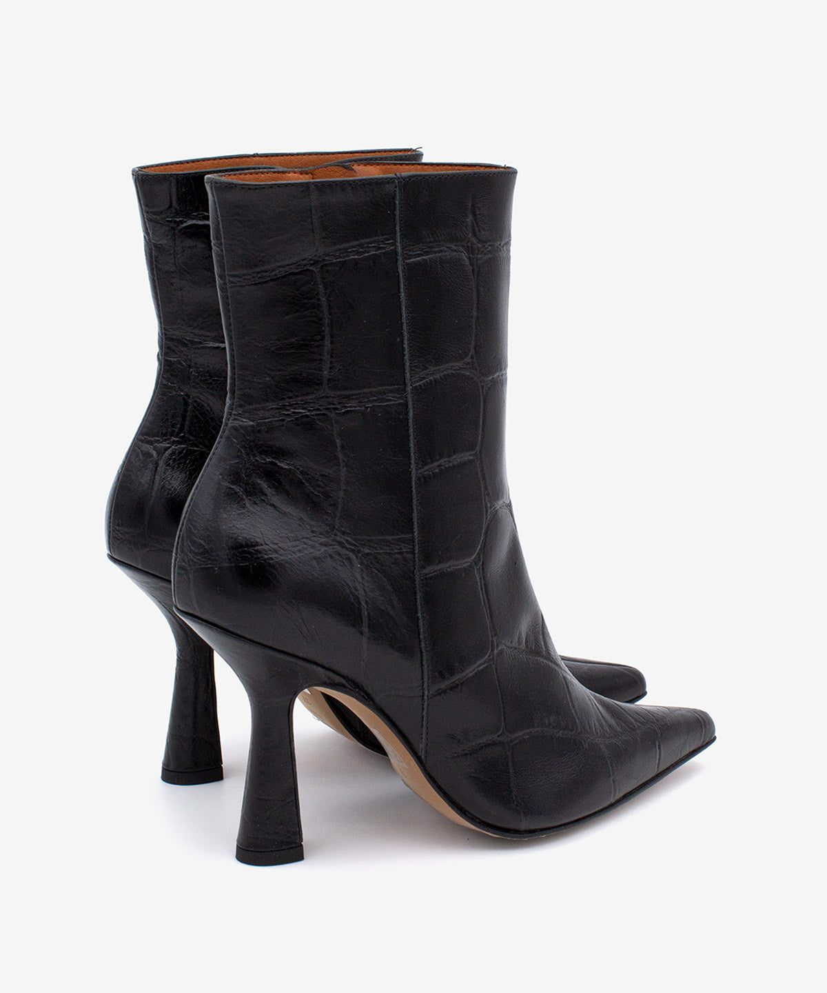 MIRIAM - Botín de tacón muy alto con puntera fina en piel print croco - Zapatos Negros - Zapatos de mujer Ángel Alarcón - Women Shoes 2026