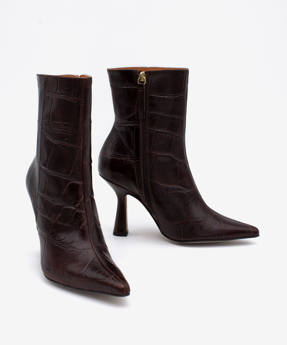 MIRIAM - Botín de tacón muy alto con puntera fina en piel print croco - Zapatos m. oscuro - Zapatos de mujer Ángel Alarcón - Women Shoes 2026