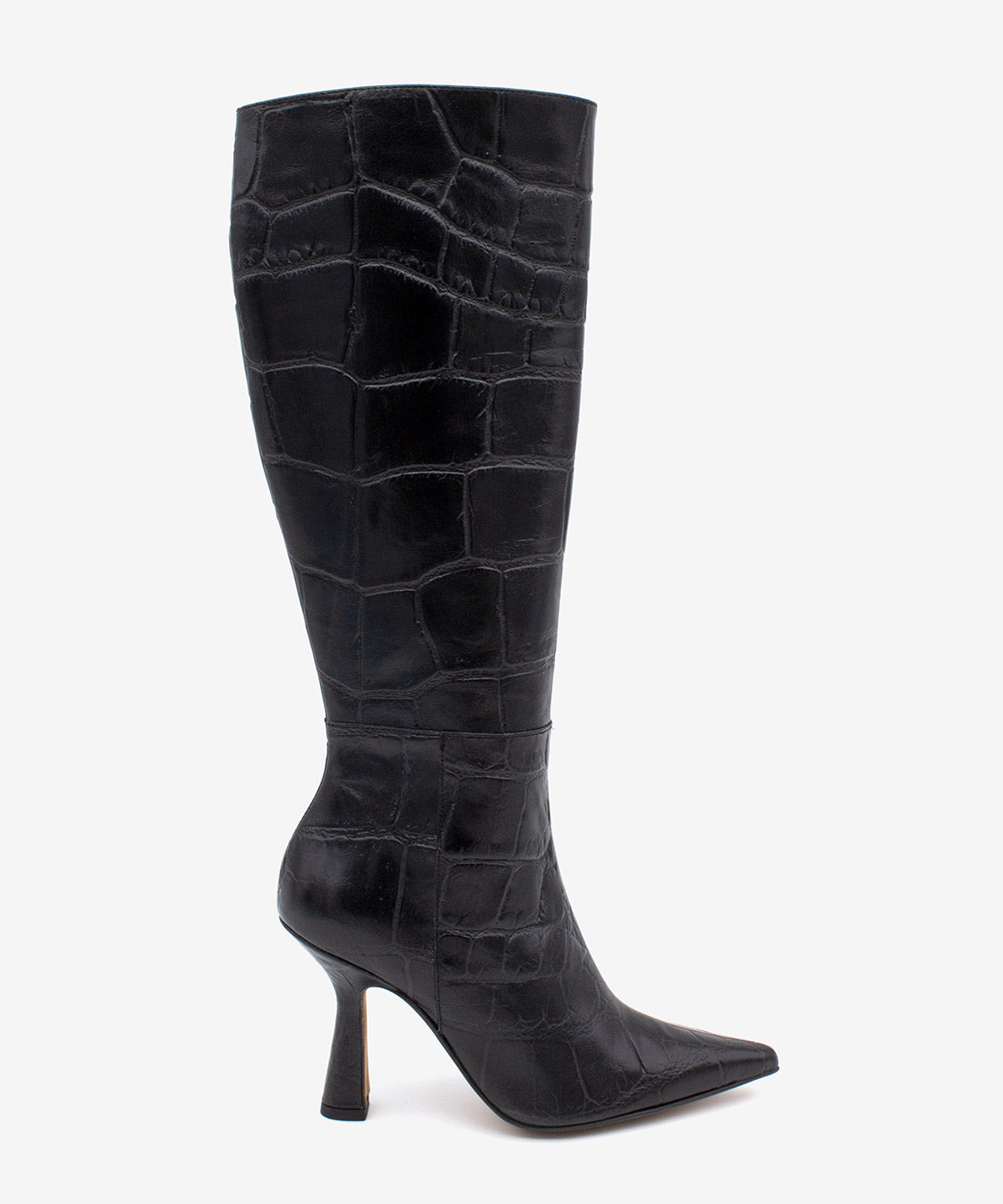 RILEY - Bota alta de mujer de tacón alto para vresrtir de print cocodrilo - Zapatos Negros - Zapatos de mujer Ángel Alarcón - Women Shoes 2026