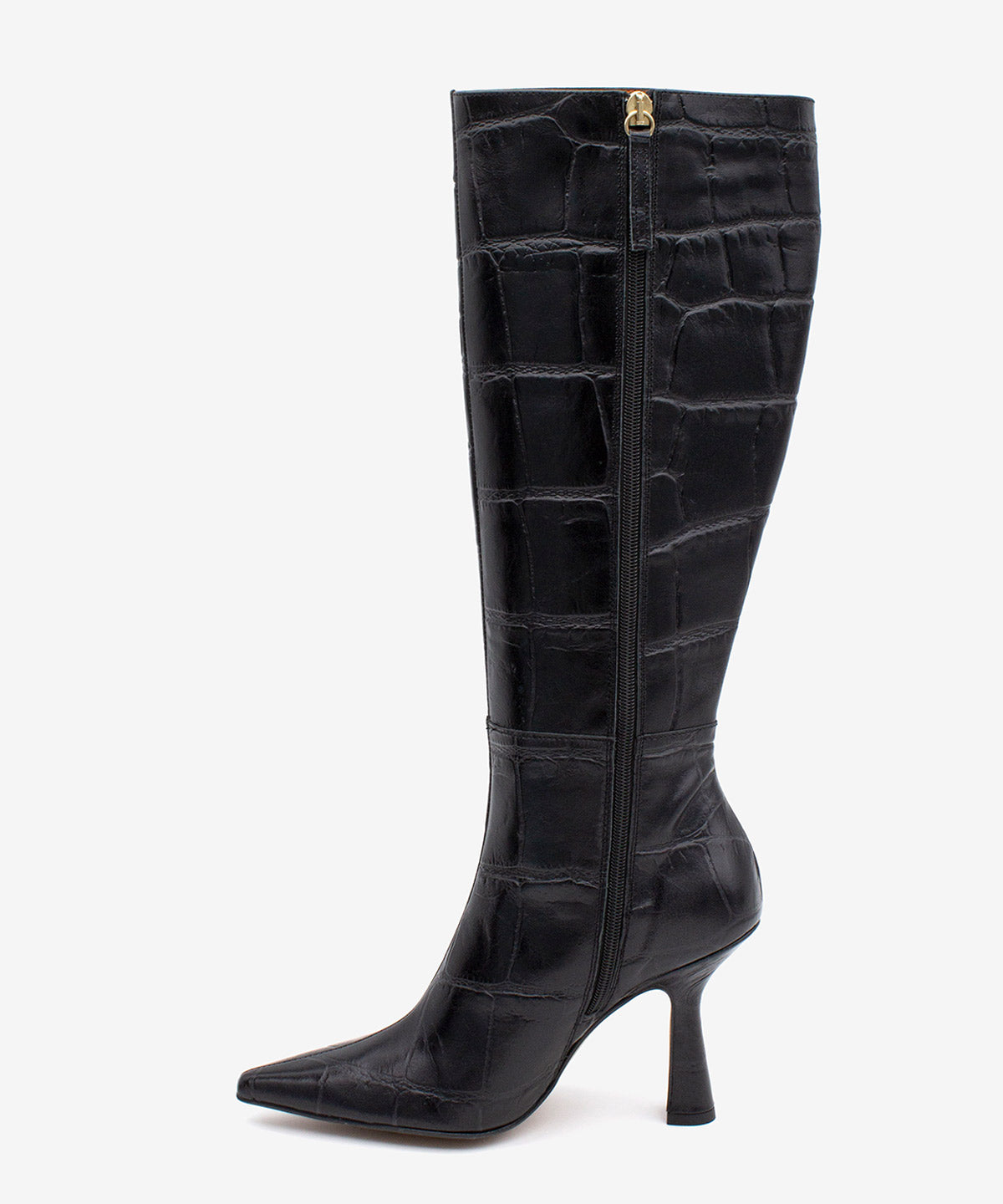 RILEY - Bota alta de mujer de tacón alto para vresrtir de print cocodrilo - Zapatos Negros - Zapatos de mujer Ángel Alarcón - Women Shoes 2026