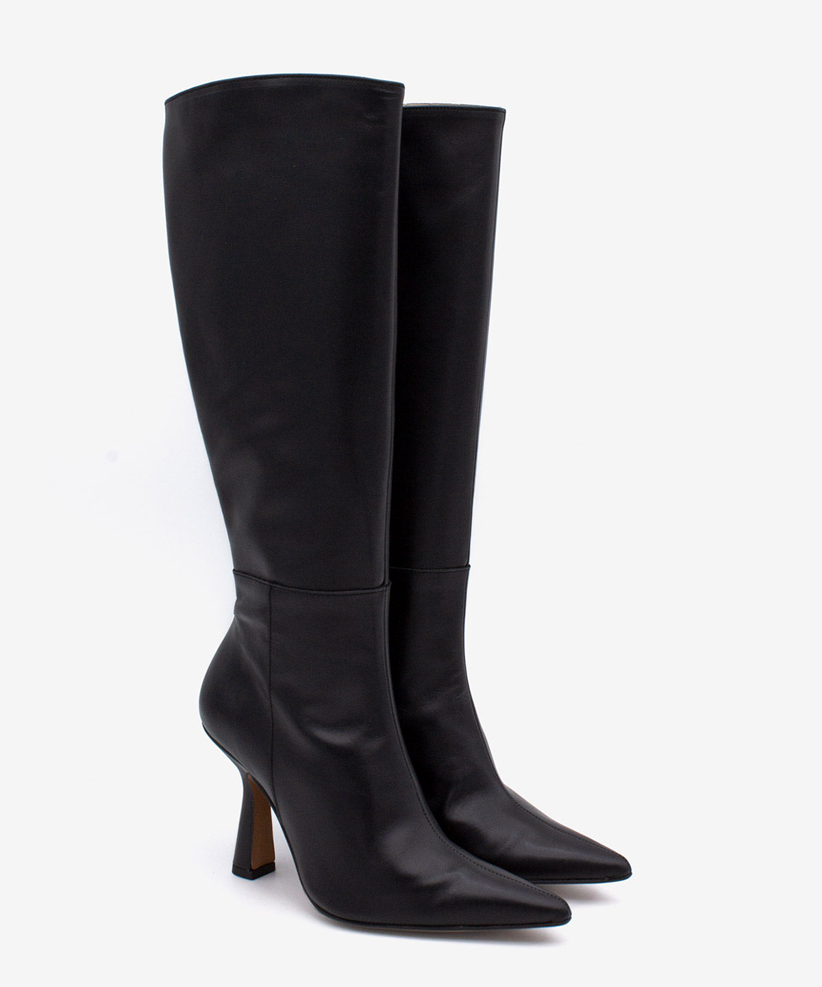 RILEY - Bota alta de tacón alto con puntera fina de piel lisa - Zapatos Negros - Zapatos de mujer Ángel Alarcón - Women Shoes 2026