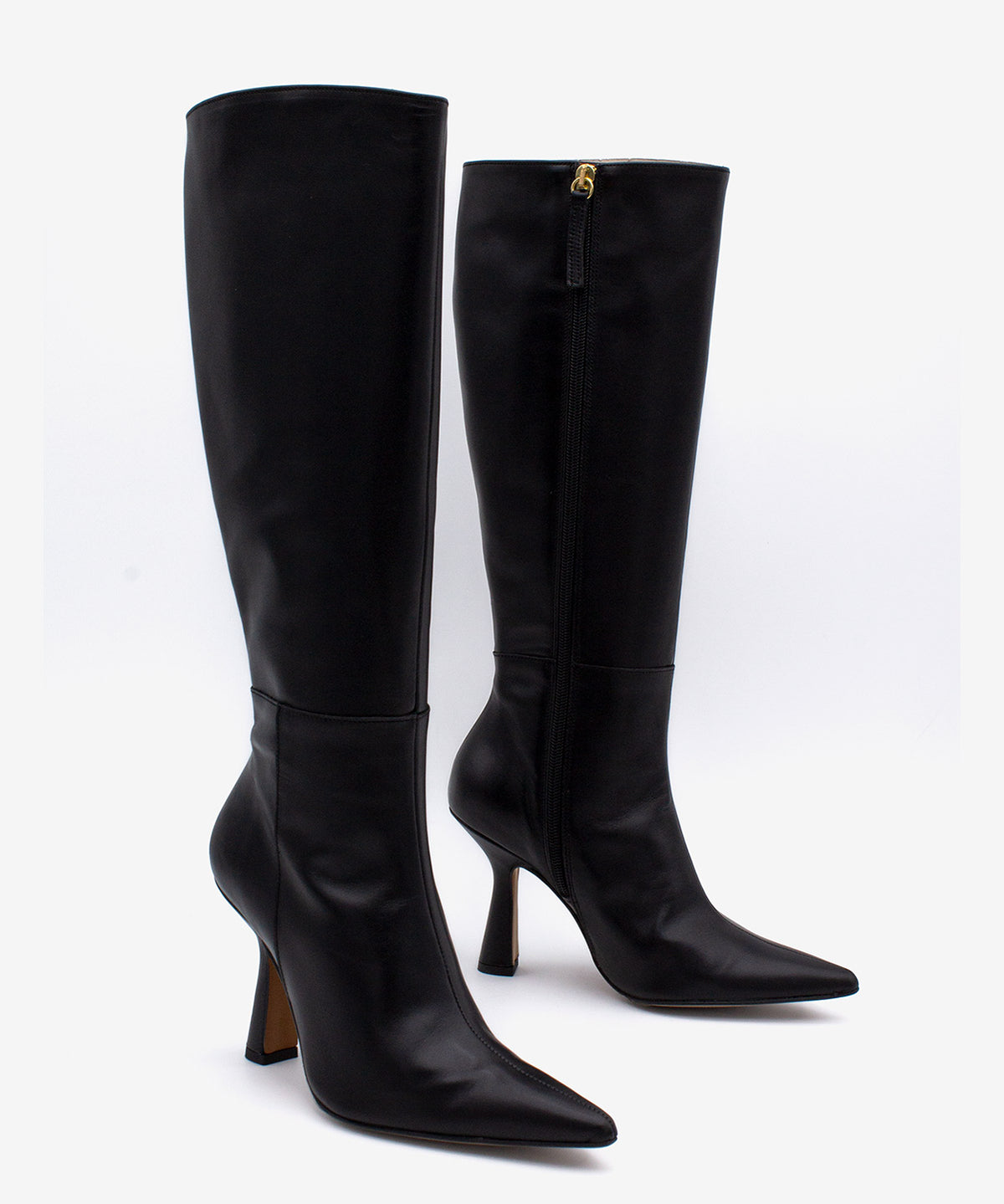 RILEY - Bota alta de tacón alto con puntera fina de piel lisa - Zapatos Negros - Zapatos de mujer Ángel Alarcón - Women Shoes 2026