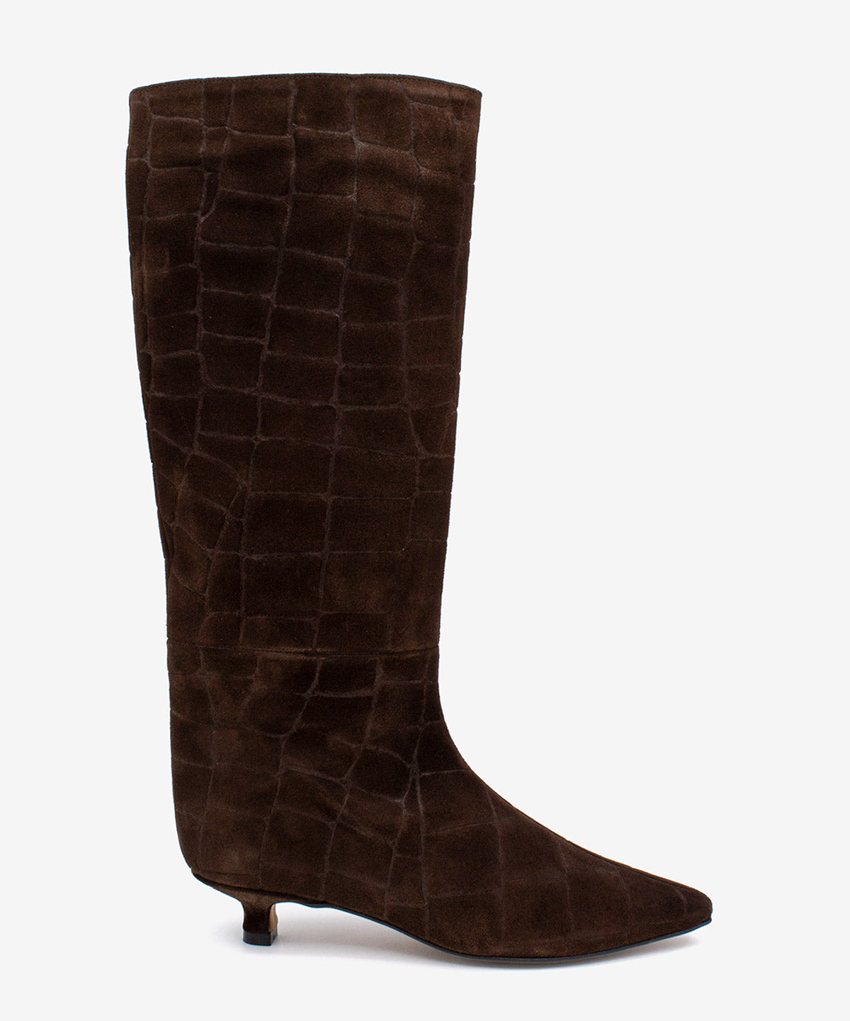 ELSA - Bota alta de tacón bajo con caña alta de serraje print croco - Zapatos m. oscuro - Zapatos de mujer Ángel Alarcón - Women Shoes 2026