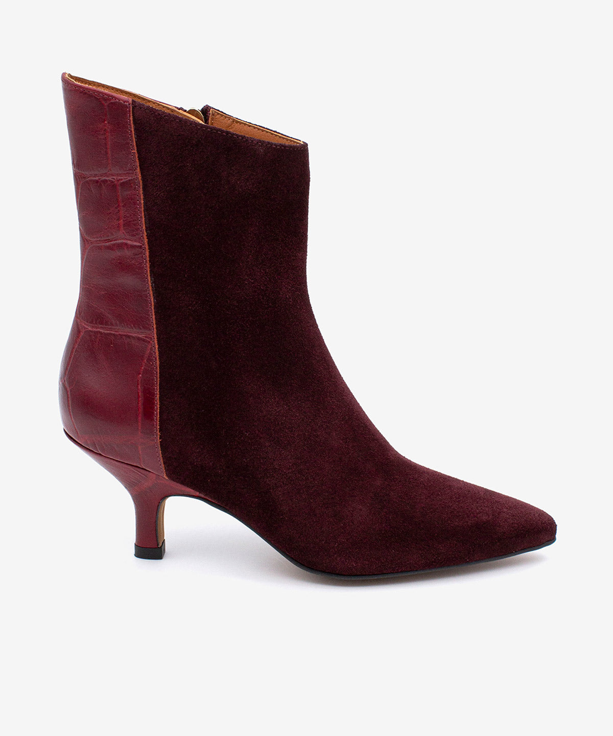 CHANTEL - Botín de mujer elegante con tacón de serraje y print cocodrilo - Zapatos taupe - Zapatos de mujer Ángel Alarcón - Women Shoes 2026